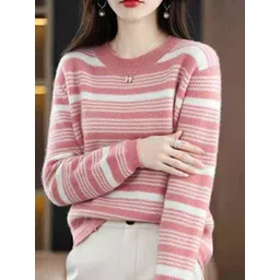 StyleCast Women Striped Round Neck Long Sleeves Pullover Sweater-picture-23