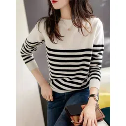 StyleCast Women Striped Round Neck Pullover-picture-18