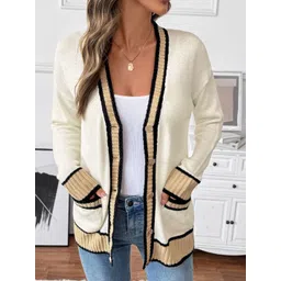 StyleCast Women Striped V-Neck Cardigan Sweaters-picture-28