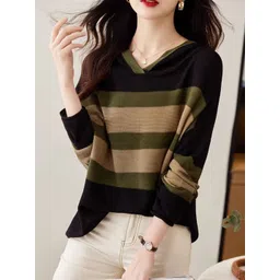 StyleCast Women Striped V-Neck Pullover-picture-39