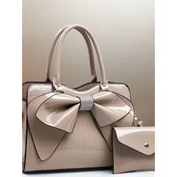StyleCast Women Textured Structured Bow Detail Handheld Bag with Pouch-picture-20