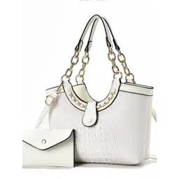 StyleCast Women Textured Structured Buckle Detail Handheld Bag with Pouch-picture-19