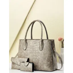 StyleCast Women Textured Structured Handheld Bag with Pouch-picture-14