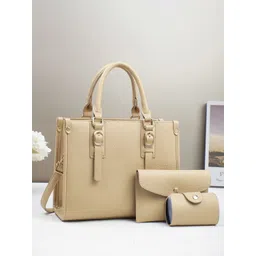 StyleCast Women Textured Structured Handheld Bag with Pouch-picture-29