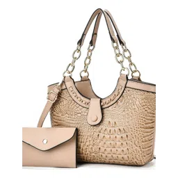 StyleCast Women Textured Structured Handheld Bag with Pouch image 1
