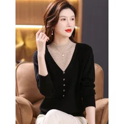StyleCast Women V-Neck Long Sleeves Pullover Sweaters-picture-34