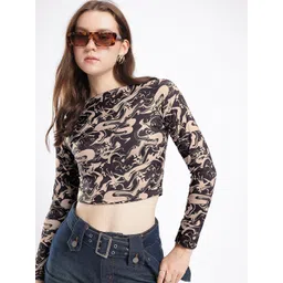 Stylecast X Hersheinbox Classic Chic Abstract Printed Crop Top-picture-38