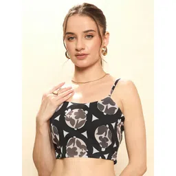 STYLECAST X KASSUALLY Floral Print Georgette Bralette Crop Top-picture-17