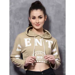 STYLECAST X KASSUALLY Women Alphanumeric Printed Hooded Sweatshirt-picture-40