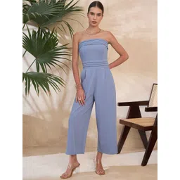 STYLECAST X KASSUALLY Women Solid Gathers Strapless Basic Jumpsuit-picture-36