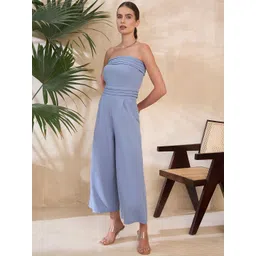 STYLECAST X KASSUALLY Women Solid Gathers Strapless Basic Jumpsuit image 2