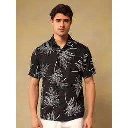 Stylecast X Kotty Floral Printed Spread Collar Linen Regular Fit Shirt-picture-34