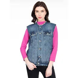 Stylecast X Kotty Mandarin Collar Cotton Denim Jacket-picture-42