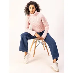 Stylecast X Kotty Women Cable Knit Turtle Neck Crop Pullover-picture-15