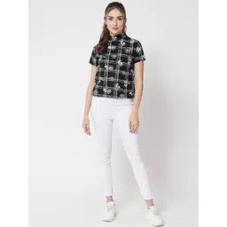 Stylecast X Kotty Women Floral Print High Neck Cotton Top-picture-41