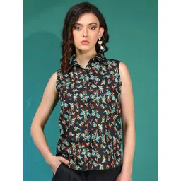 Stylecast X Kotty Women Floral Printed Sleeveless Shirt Style Top-picture-30