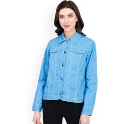 Stylecast X Kotty Women Spread Collar Denim Jacket-picture-12