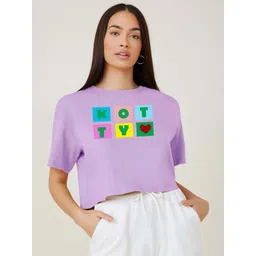 Stylecast X Kotty Women Typography Printed Regular Fit Drop-Shoulder Sleeves Crop T-shirt-picture-18
