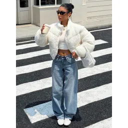 Stylecast X Kotty Women Woollen Lightweight Crop Puffer Jacket-picture-30