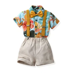 StyleCast x Revolte Boys Blue & Cream Printed Shirt with Shorts-picture-24