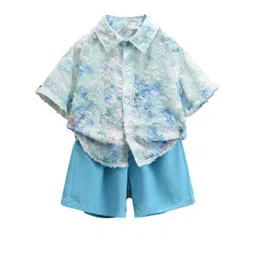 StyleCast x Revolte Boys Blue & White Printed Shirt with Shorts-picture-30