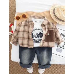 StyleCast x Revolte Boys Checked T-shirt and Shirt with Trousers-picture-19