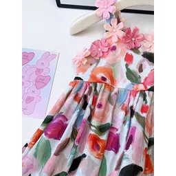 StyleCast x Revolte Girls Abstract Print Applique A-Line Dress image 4