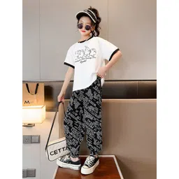 StyleCast x Revolte Girls Black & White Printed T-shirt with Pyjamas-picture-40