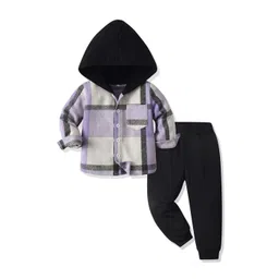 StyleCast x Revolte Girls Checked Hooded Shirt With Pyjamas-picture-51