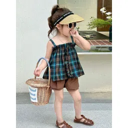 StyleCast x Revolte Girls Checked Pure Cotton Top With Shorts-picture-40