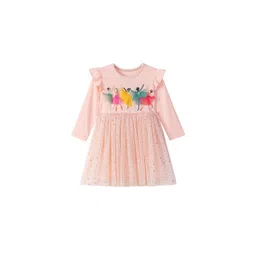 StyleCast x Revolte Girls Embellished Self Design Applique Cotton A-Line Dress-picture-33