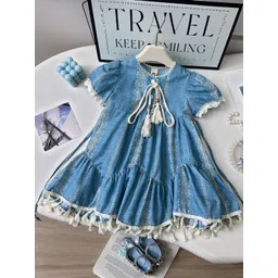 StyleCast x Revolte Girls Ethnic Motifs Print Puff Sleeve A-Line Dress-picture-34