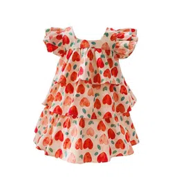 StyleCast x Revolte Girls Flutter Sleeve Floral Fit and Flare Dress-picture-18
