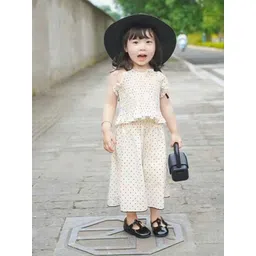 StyleCast x Revolte Girls Polka Dots Printed Pure Cotton Top With Palazzos-picture-11