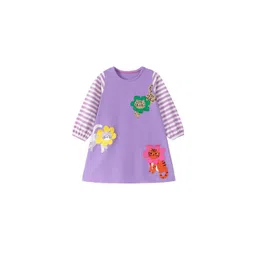 StyleCast x Revolte Girls Round Neck Striped Floral Applique A-Line Dress-picture-32