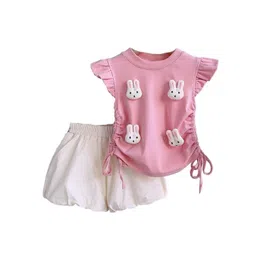 StyleCast x Revolte Girls Self Design Pure Cotton Top With Short-picture-28