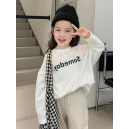 StyleCast x Revolte Girls Typography Printed Round Neck Regular Fit Cotton T-shirt-image-45