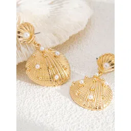 StyleCast x Revolte Gold Plated Artificial Stones Studded Contemporary Drop Earrings-picture-17