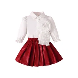 StyleCast x Revolte Infants Girls Self Design Shirt Collar Shirt With Skirt image 1