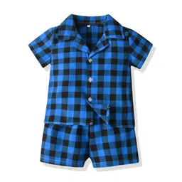 StyleCast x Revolte Kids Blue & Black Checked Shirt with Shorts-picture-47