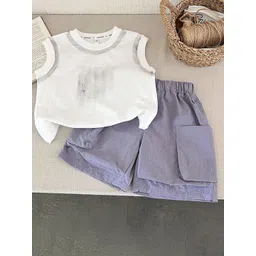 StyleCast x Revolte Kids Printed Sleeveless Pure Cotton T-shirt With Shorts-picture-58