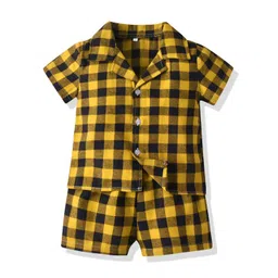 StyleCast x Revolte Kids Yellow & Black Checked Shirt with Shorts-picture-32