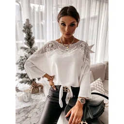 StyleCast x Revolte Lace Inserted Flared Sleeves Top-picture-21