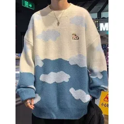 StyleCast x Revolte Men Boucle Printed Longline Pullover-picture-17