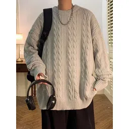 StyleCast x Revolte Men Cable Knit Round Neck Long Sleeves Pullover Sweater-picture-16