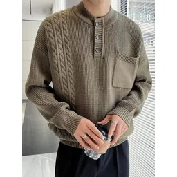 StyleCast x Revolte Men Cable Knit Sweater Vest-picture-31