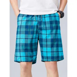 StyleCast x Revolte Men Checked Regular Fit Cotton Shorts-picture-25