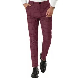StyleCast x Revolte Men Checked Skinny Fit Easy Wash Trousers-picture-20