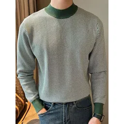 StyleCast x Revolte Men Chevron Self Design Mock Collar Pullover-picture-16