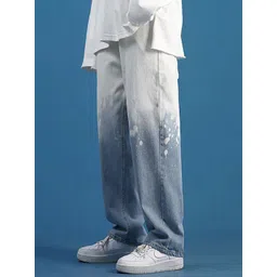 StyleCast x Revolte Men Cotton Mid-Rise Straight Fit Light Fade Bleached Jeans image 2